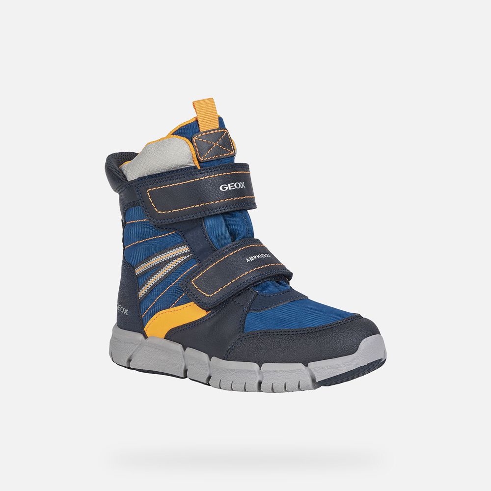 Botas Geox Menino Azul Marinho/Laranja - Flexyper Abx - CXHFE0697